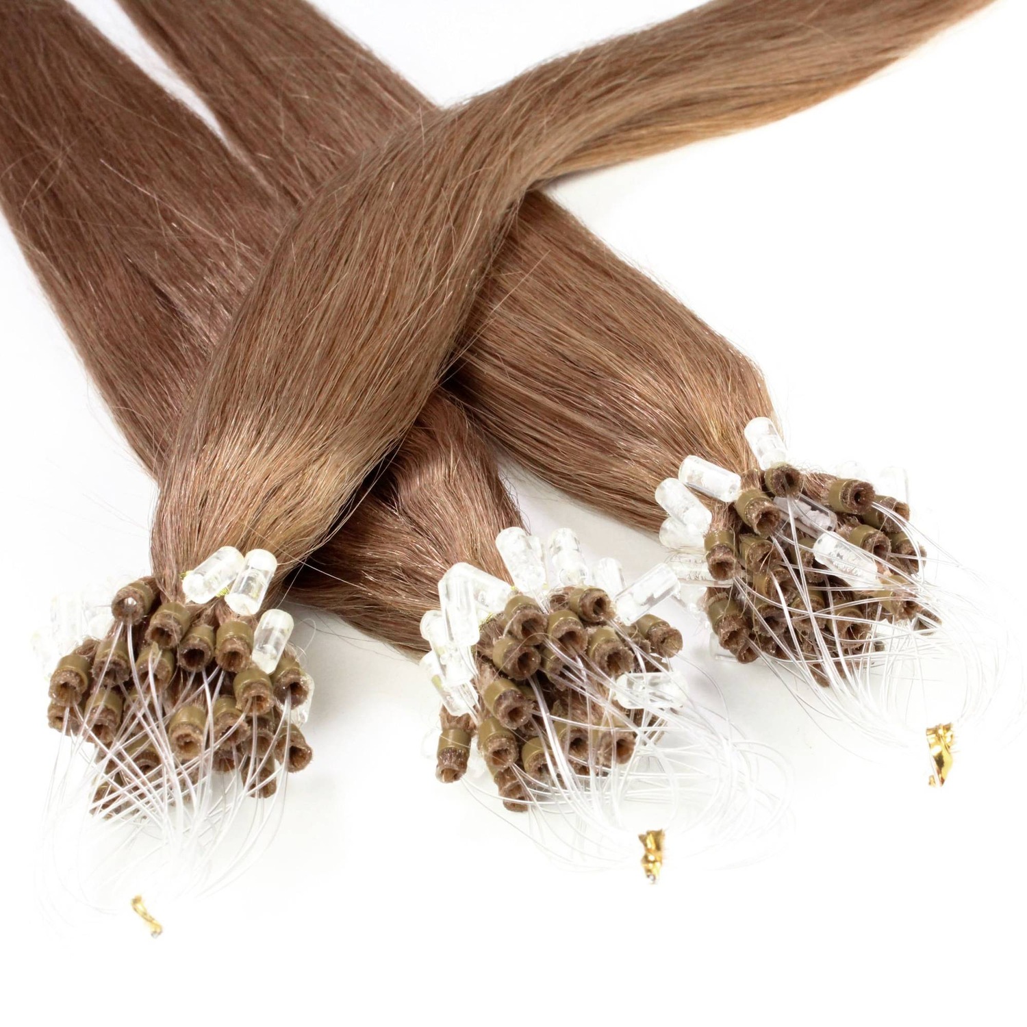 

Накладные волосы microring extensions echthaar #8/1 hellblond asch 1g Hair2Heart, 60cm, количество 25 шт.