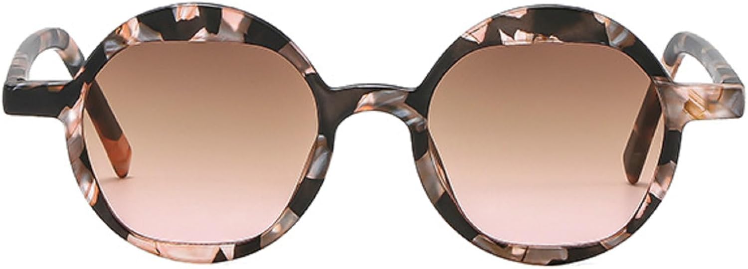 

Ретро-солнцезащитные очки с цветочным принтом, круглые, женские, винтажный цветочный дизайн, модные солнцезащитные очки с градиентным покрытием, защита от ультрафиолета UV400 N45 mincl, Black Flower