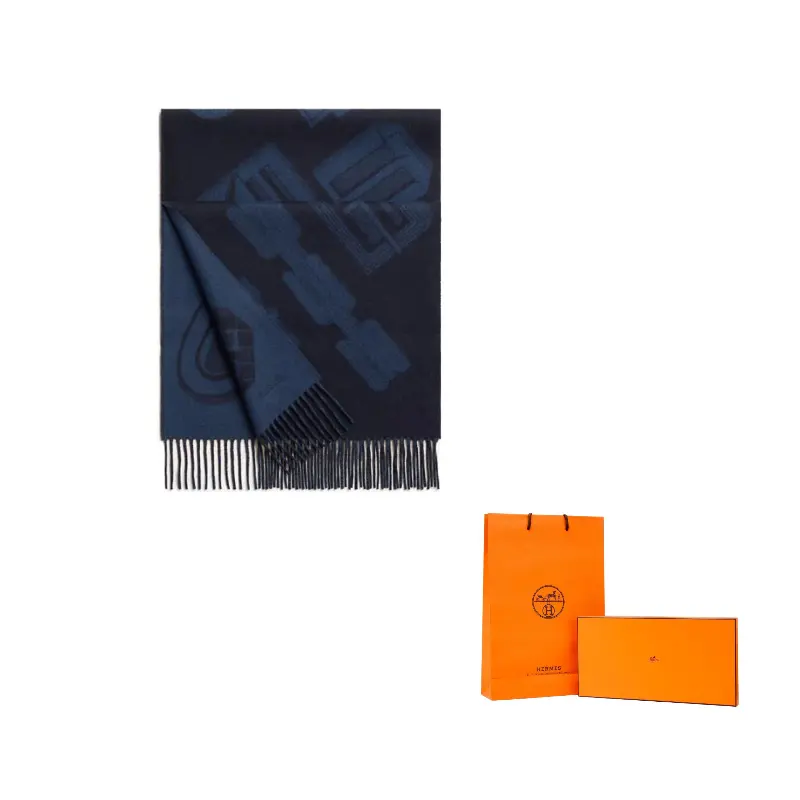 

HERMES Кашемировый шарф, Deep Sea Blue