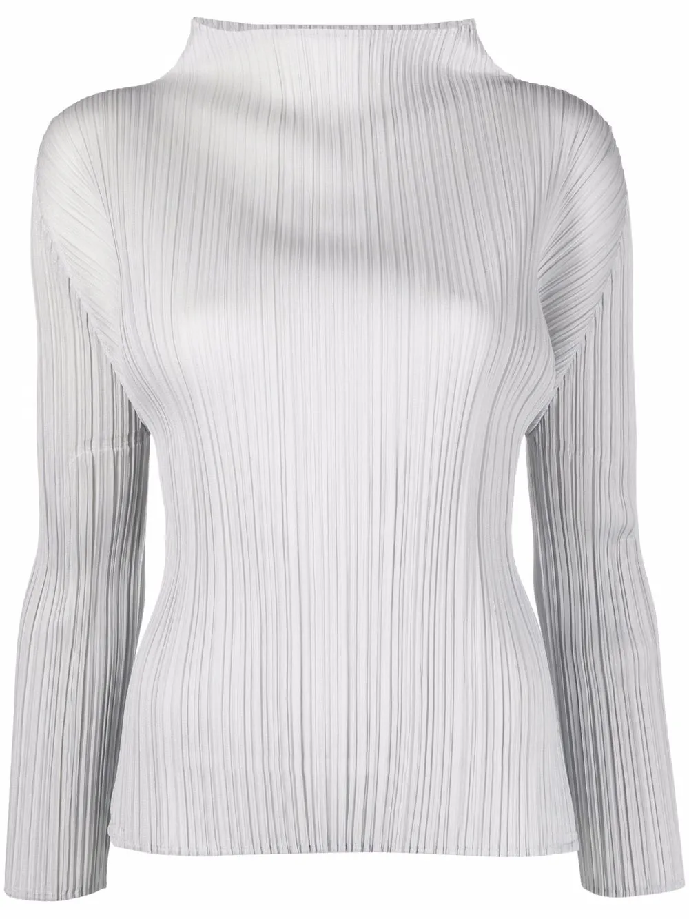 

Топ с высоким воротником и плиссировкой Pleats Please Issey Miyake, серый