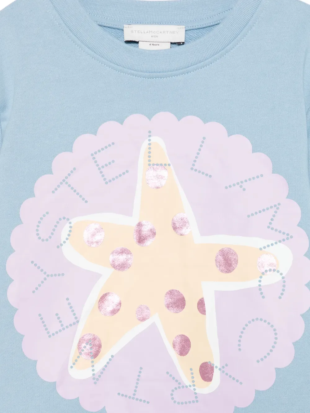 Свитшот с принтом морской звезды Stella McCartney Kids, синий — фото 3
