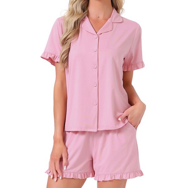 

Женский лоунж-сет с рюшами и шортами Inspire Chic, Deep Pink