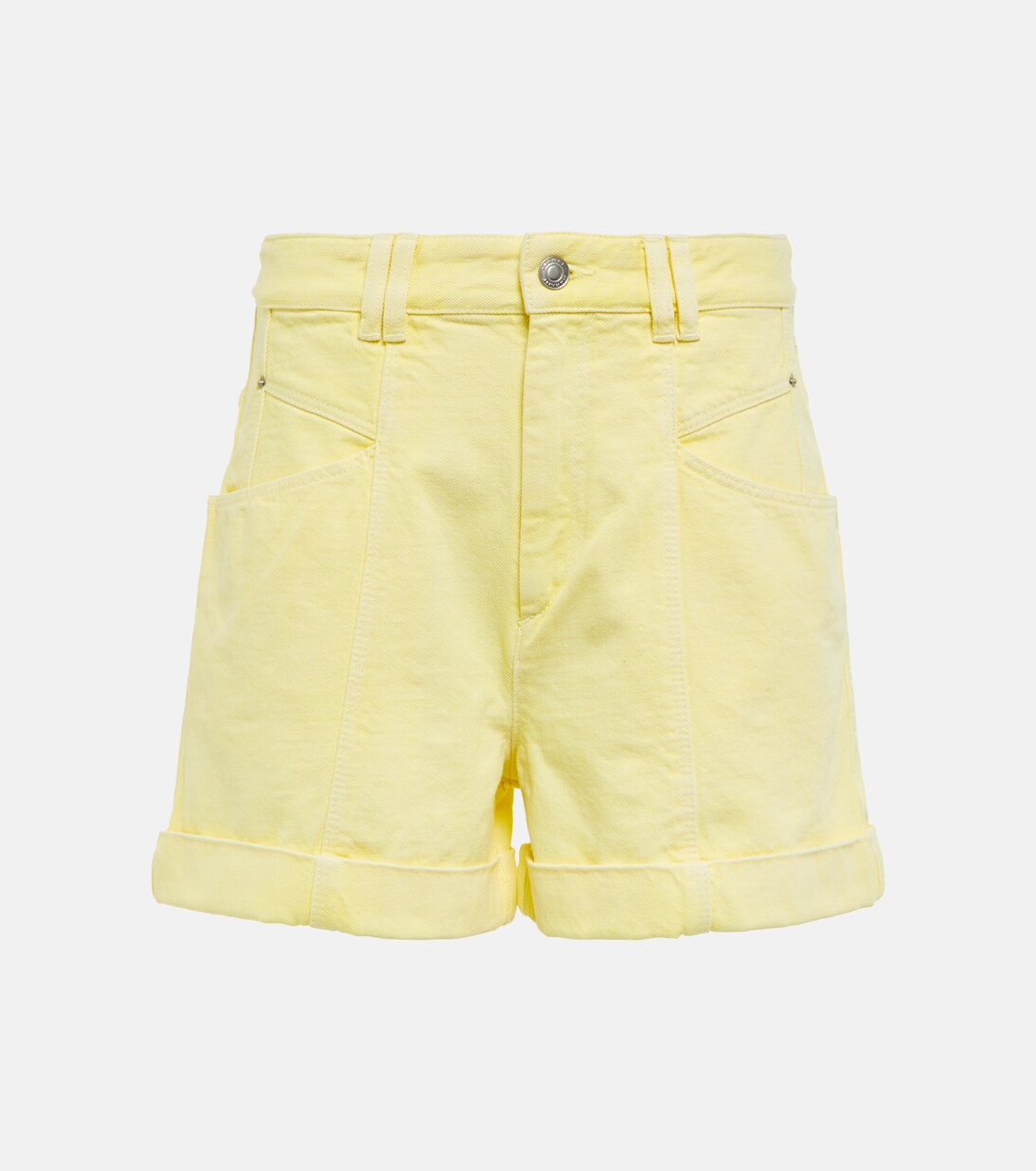 

Джинсовые шорты Vetanio с высокой талией Isabel Marant, Light Yellow
