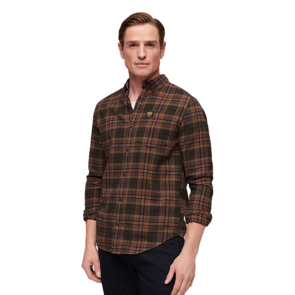 

Рубашка с длинным рукавом Superdry Cotton Lumberjack, коричневый