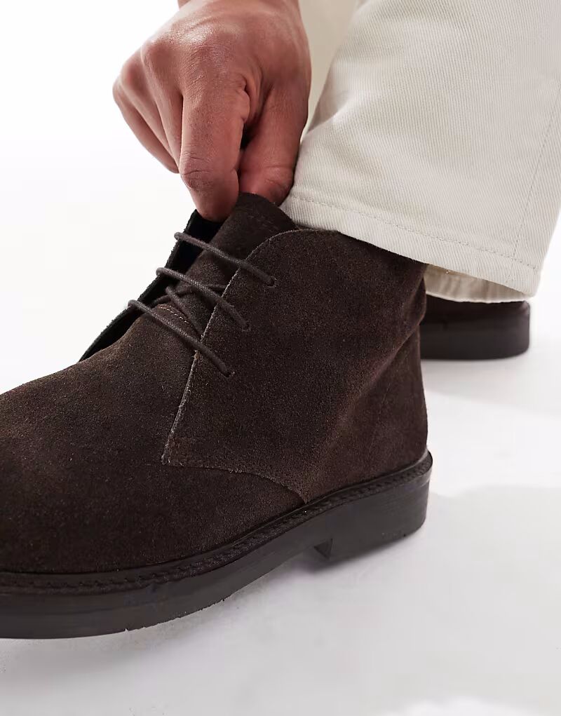 Туфли Dale Chunky Lace up Shoe из замши шоколадного цвета Schuh — фото 4