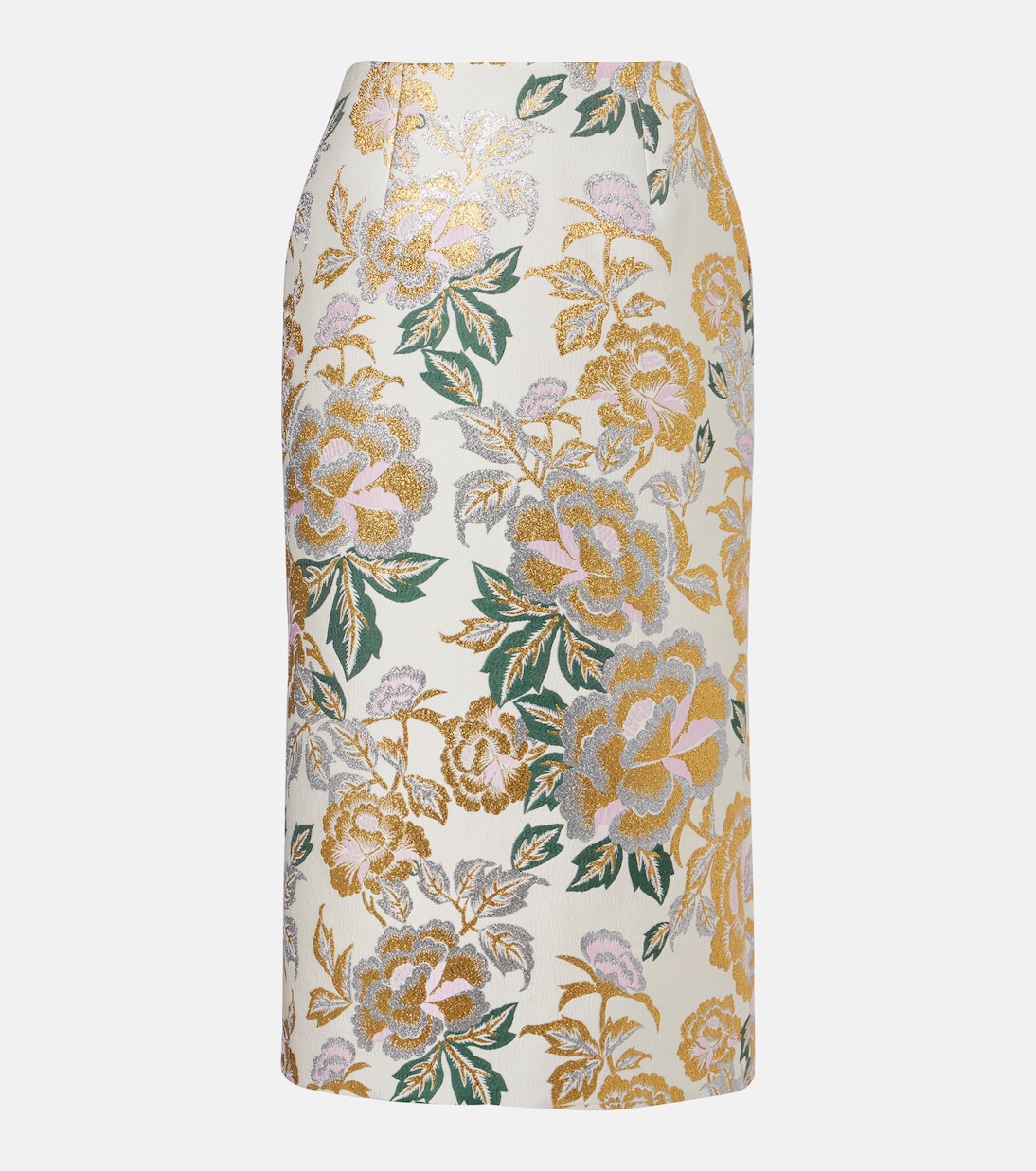 

Юбка миди с цветочным жаккардом Carolina Herrera, Ivory Multi