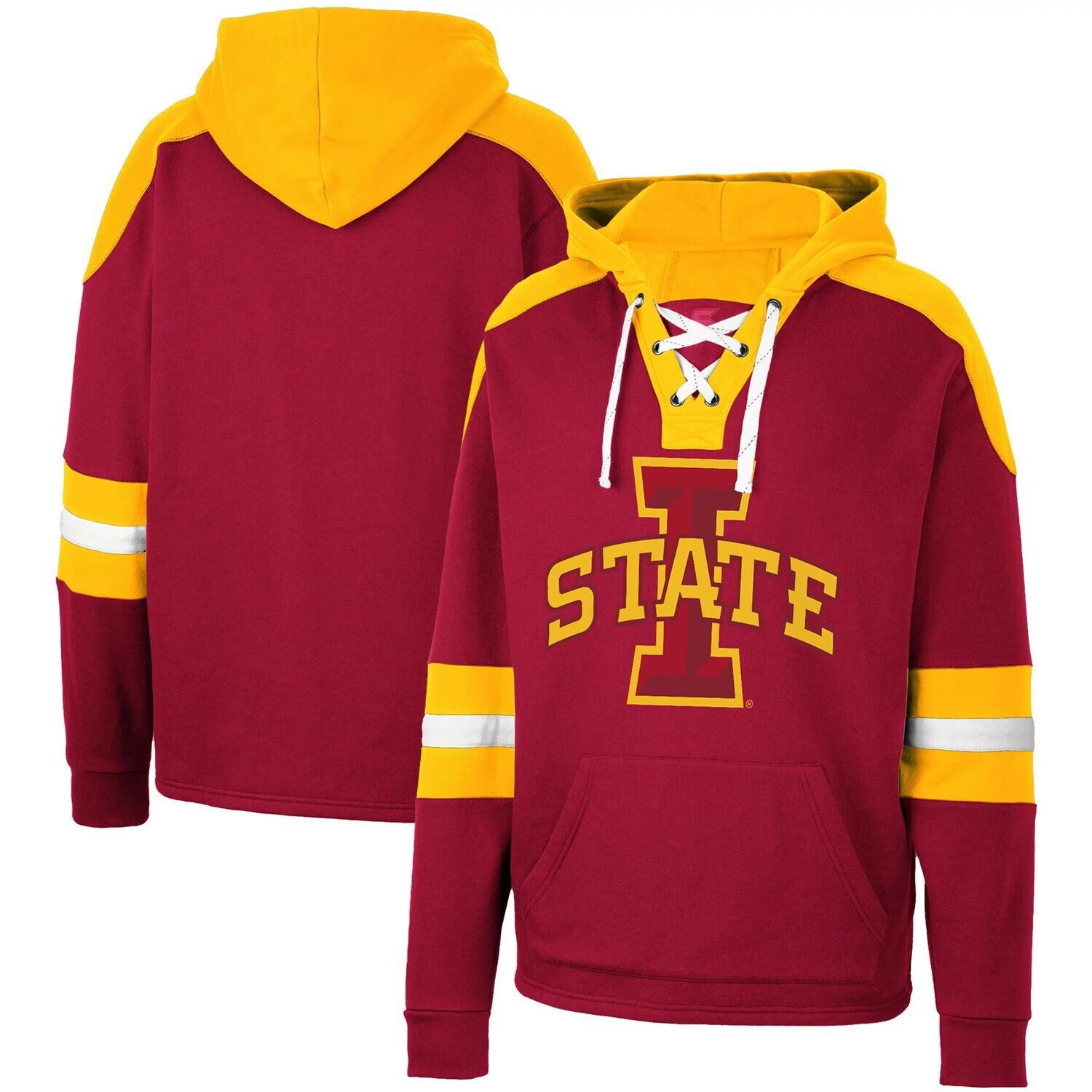 

Мужской пуловер с капюшоном Cardinal Iowa State Cyclones на шнуровке 4.0 Colosseum