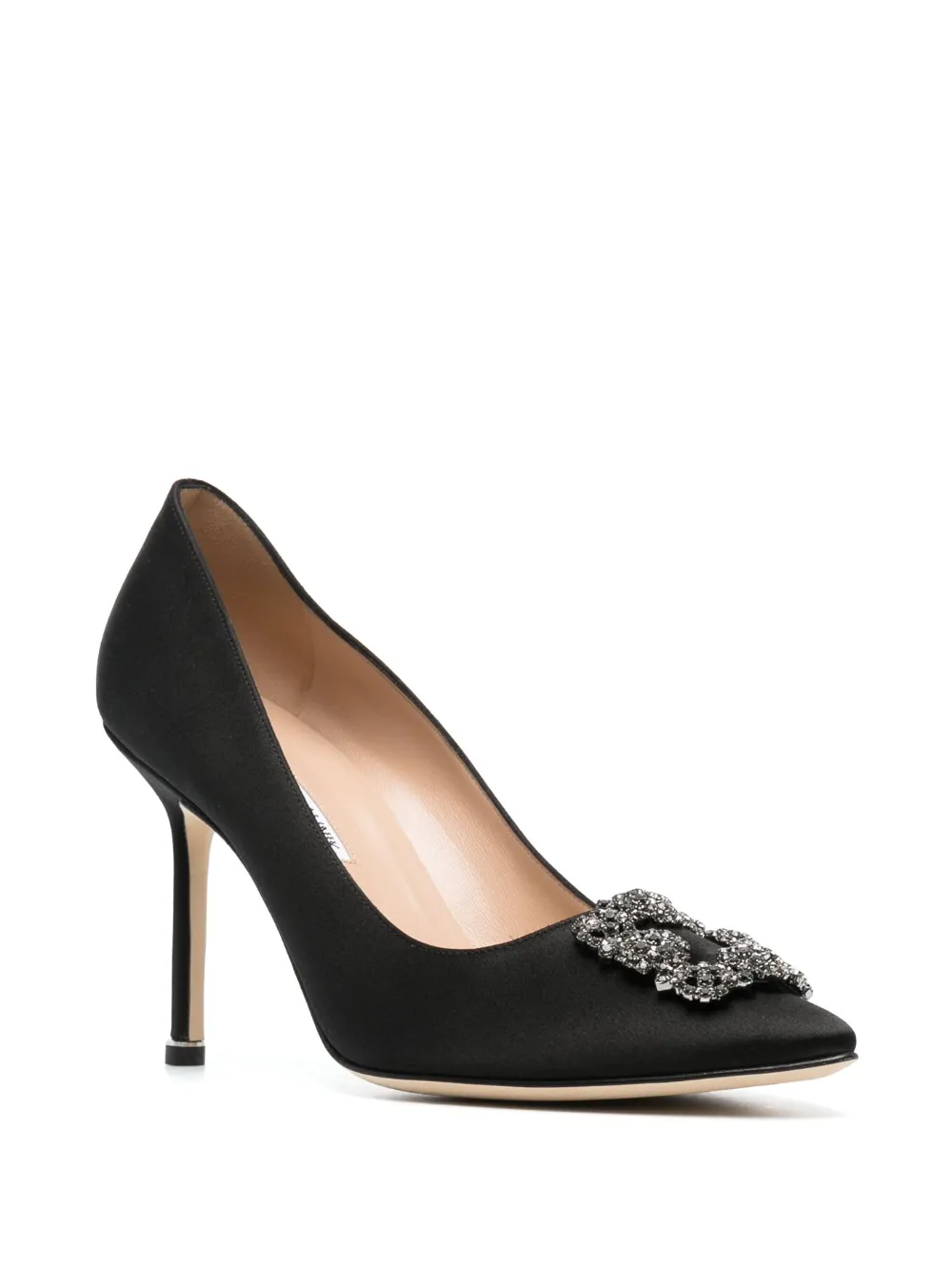 Атласные туфли-лодочки Hangisi 90 Manolo Blahnik, черный — фото 2