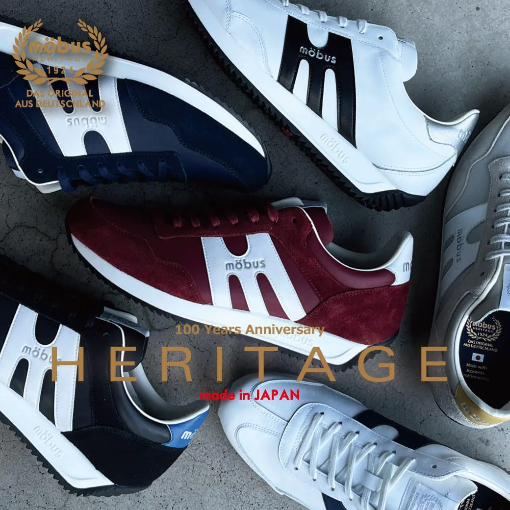 

Мужские повседневные кожаные кроссовки Roy, модель юбилейного выпуска mobus 100 лет, коллекция mobus Heritage, сделано в Японии, темно-синий/белый