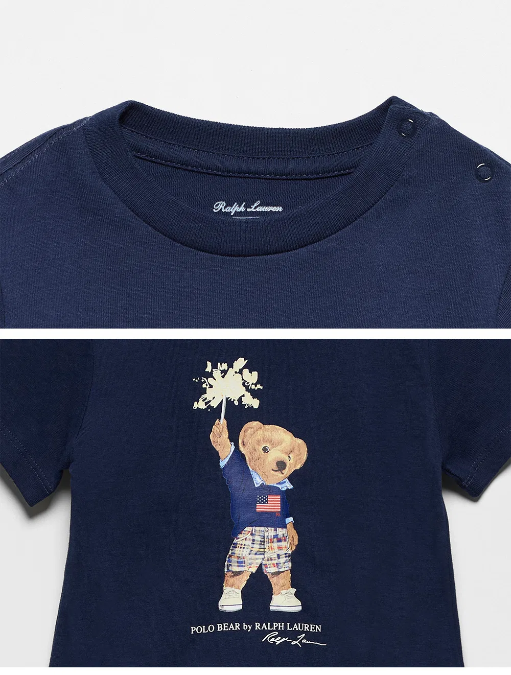 Детская футболка Polo Bear из хлопкового джерси тёмно-синего цвета от Polo Ralph Lauren Children — фото 4
