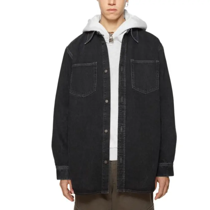 Длинный рукав Джимовая рубашка Acne Studios, Черный — фото 3