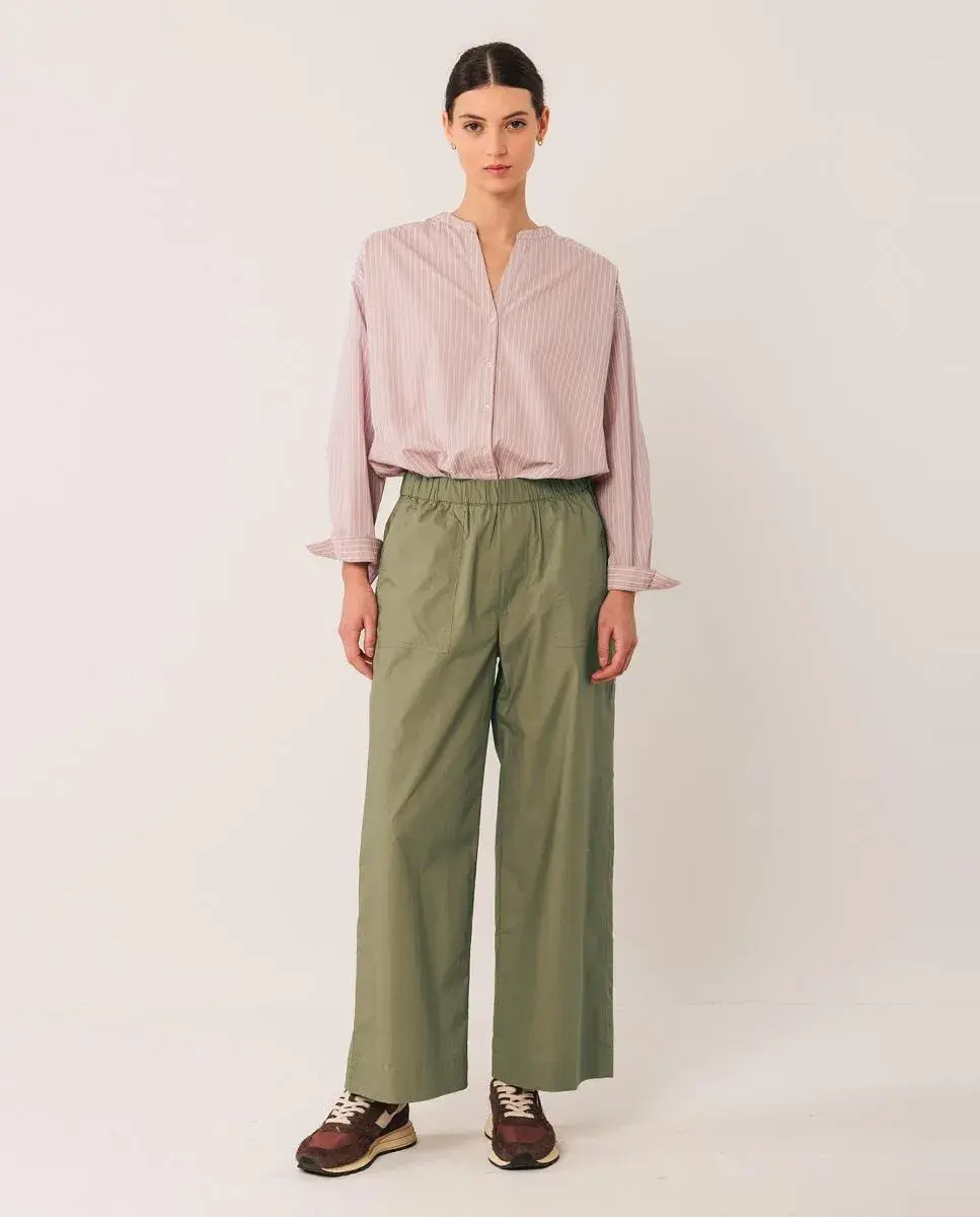 

Женские прямые длинные брюки Indi & Cold, военный зеленый