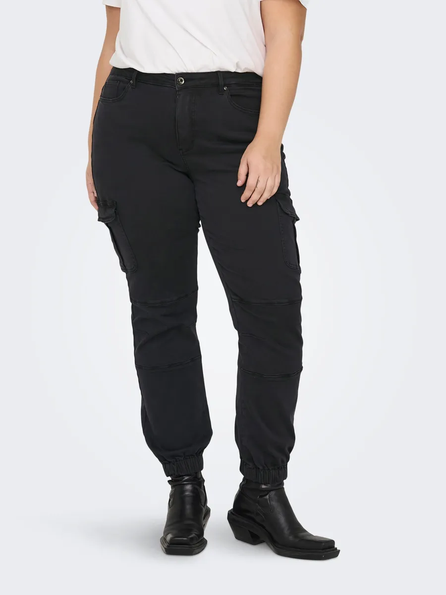 

Джинсы ONLY CARMAKOMA до щиколотки "CARMISSOURI REG ANK CARGO PANTS PNT NOOS", черный