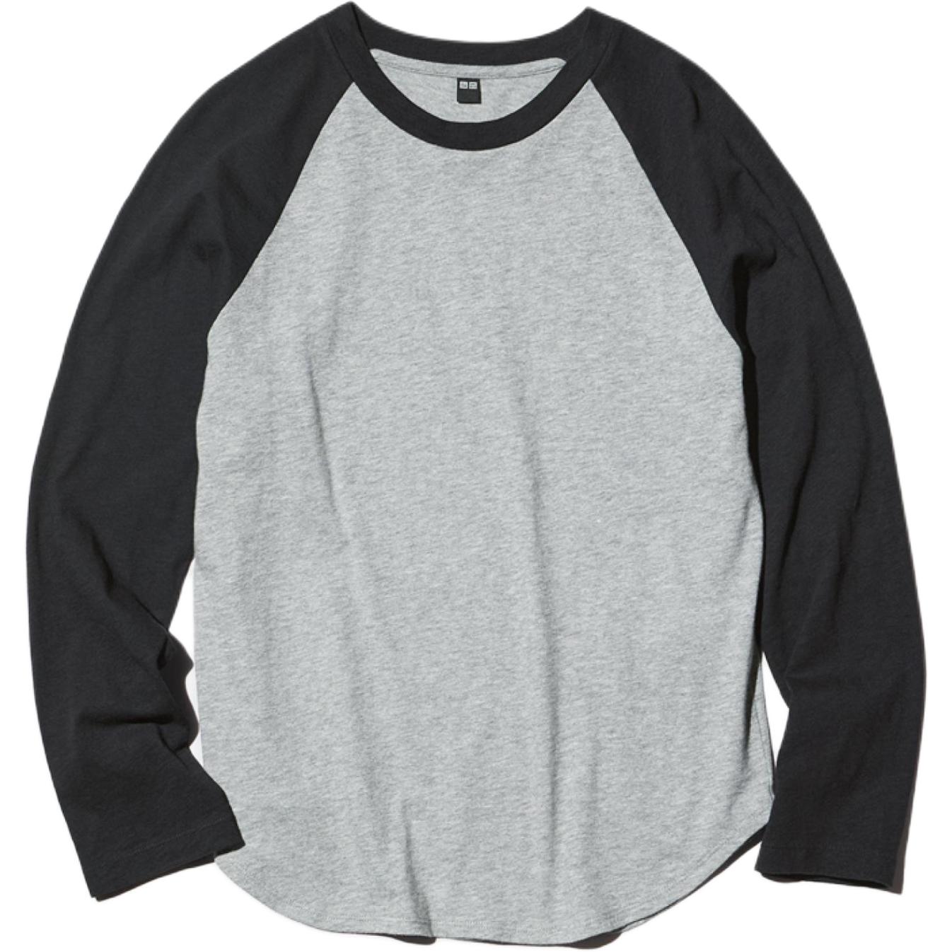 

Uniqlo Женская черная футболка с круглым вырезом средней высоты, Черный, Uniqlo Женская черная футболка с круглым вырезом средней высоты