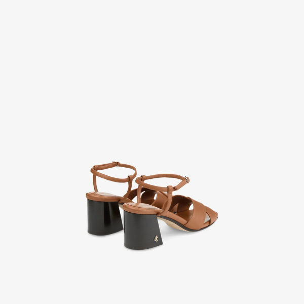 Сандалии на каблуке Jimmy Choo Valla 65 из кожи, коричневый — фото 4
