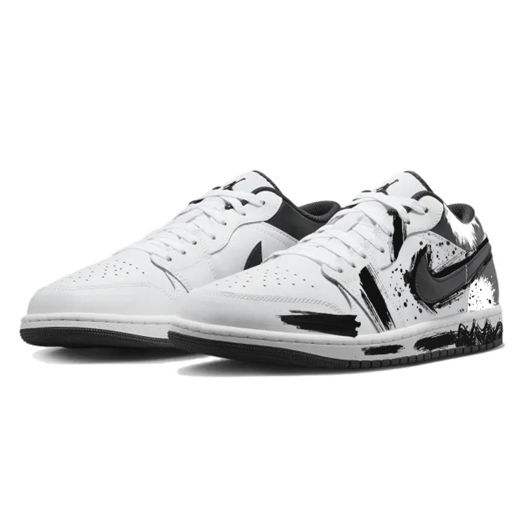 

Кроссовки Air Jordan 1 Vintage Basketball Shoes Men Low-top White/black, черный