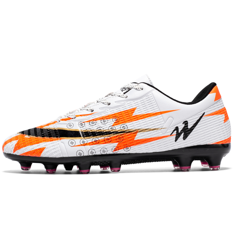 

DOUBLE STAR 88 Кроссовки FG Rubber Long Studs Cushioning Slip Resistant Soccer Shoes Unisex White Orange
