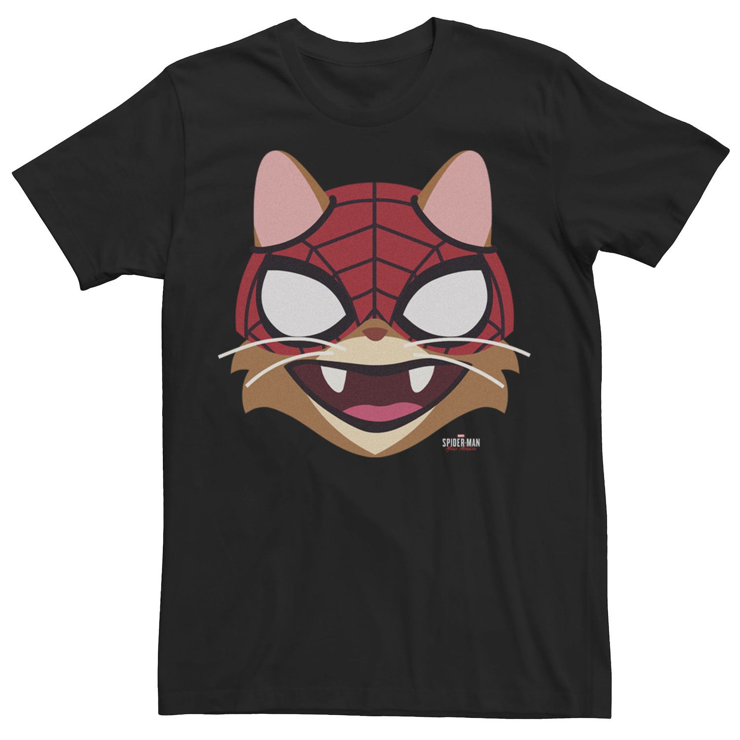 

Мужская футболка Marvel Spider-Man: Miles Morales Spider-Cat с большим лицом Licensed Character