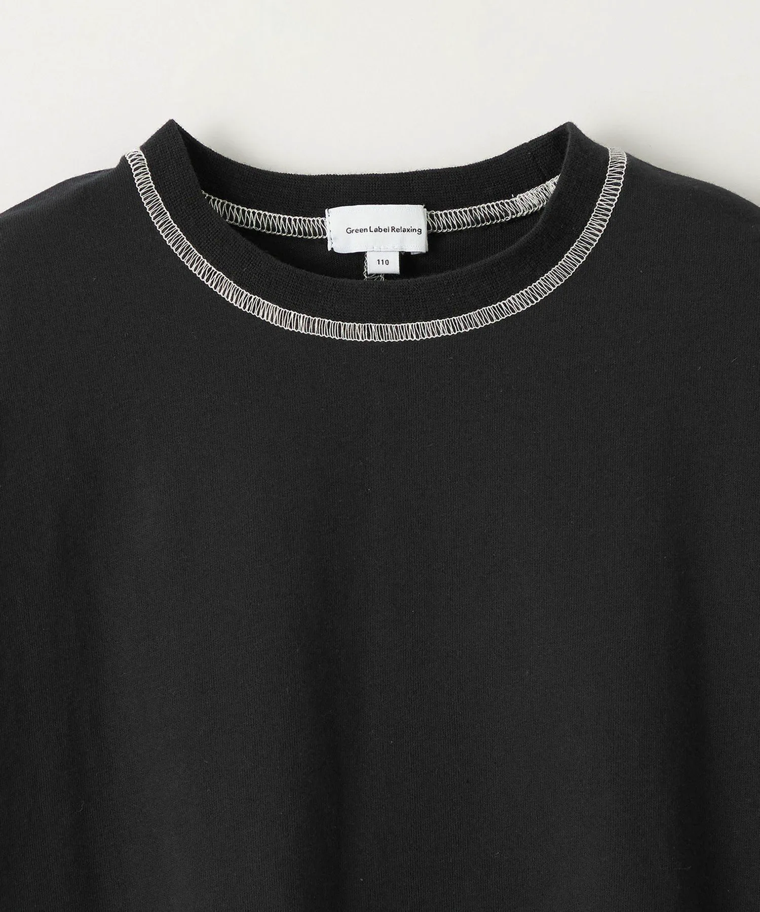 Футболка HC с цветной строчкой / Детская 100-160 см United Arrows Green Label Relaxing, Black — фото 3