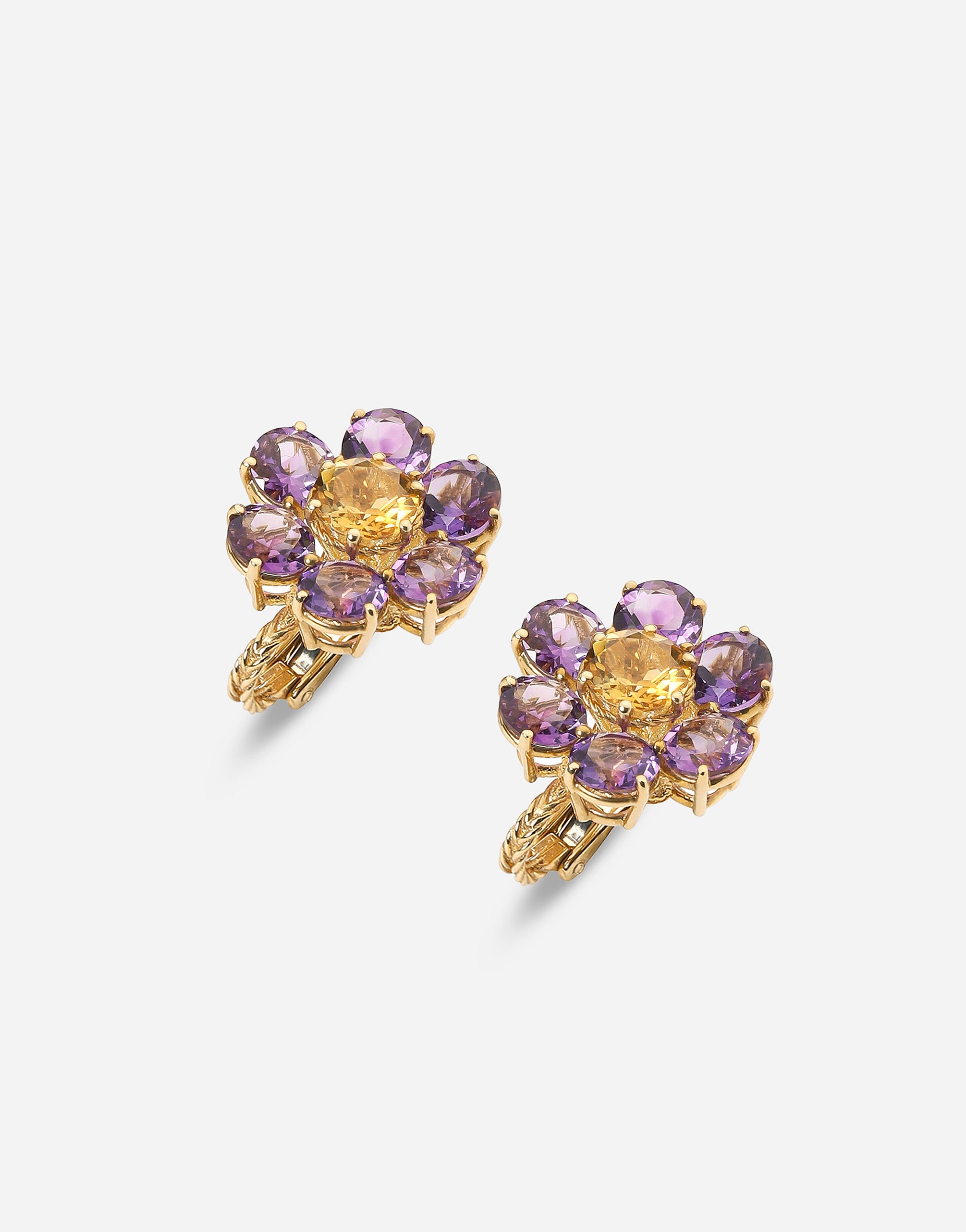Серьги spring из желтого золота 18 карат с аметистами Dolce & Gabbana, золото — фото 2