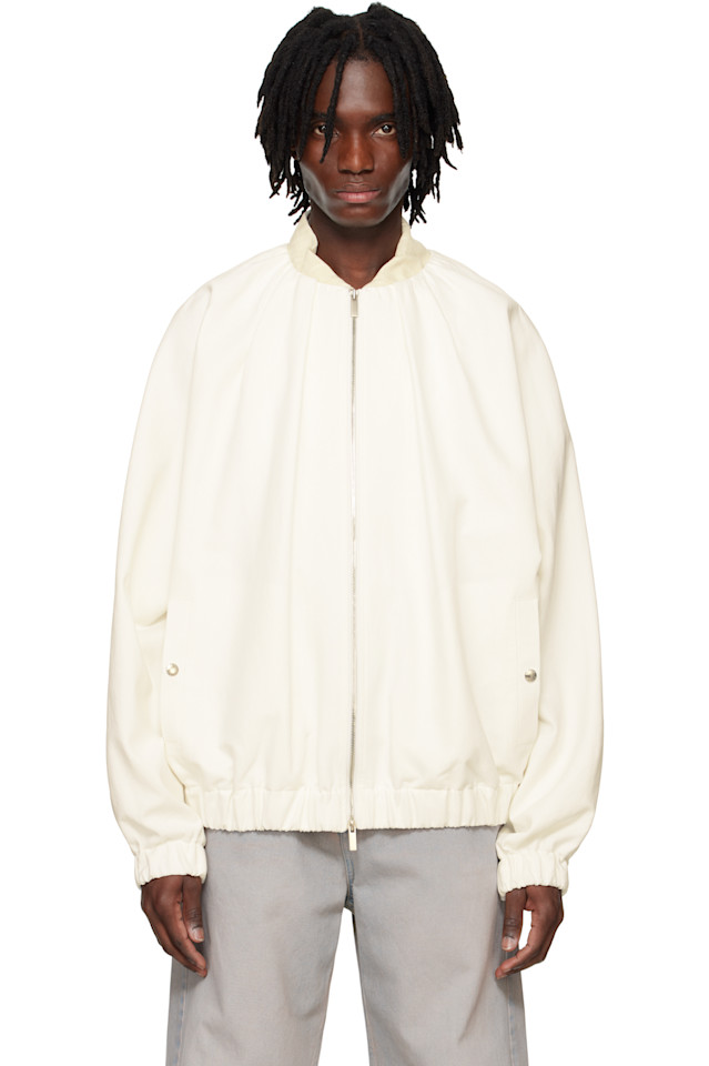 

Жакет-бомбер с защипами System, цвет off-white, Белый, Жакет-бомбер с защипами System, цвет off-white