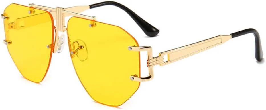 

Большие солнцезащитные очки без оправы для женщин, винтажные солнцезащитные очки для мужчин, очки неправильной формы, защита от ультрафиолета UV400 MTZJH, 7