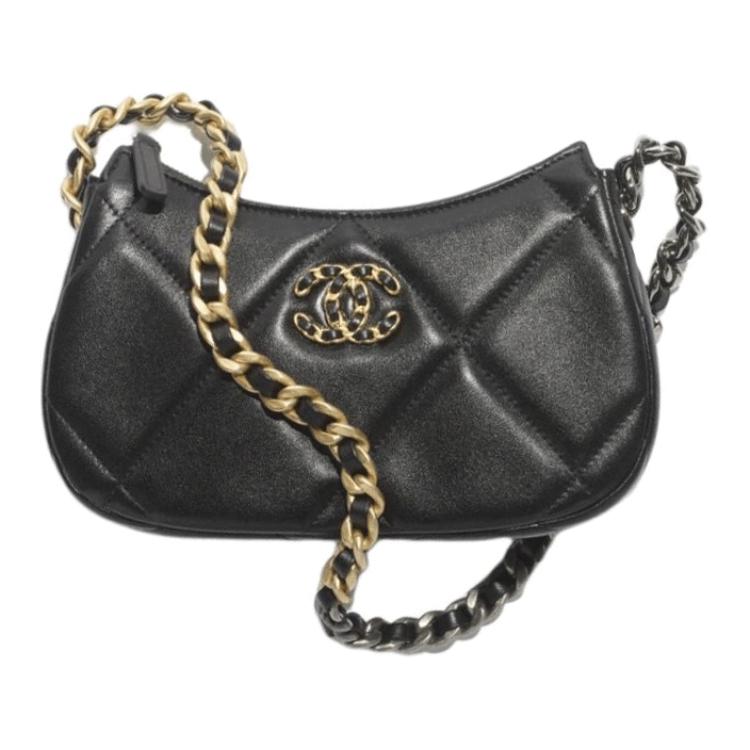 

CHANEL Яркая кожаная сумка-кроссбоди через плечо унисекс черная