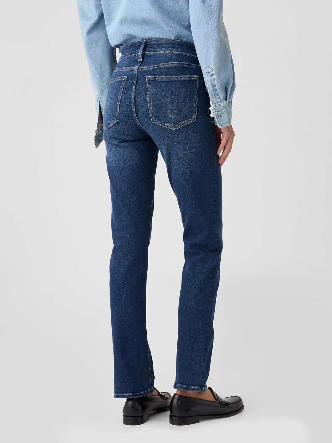 Джинсы GAP Classic Straight Fit, темно-синие — фото 2