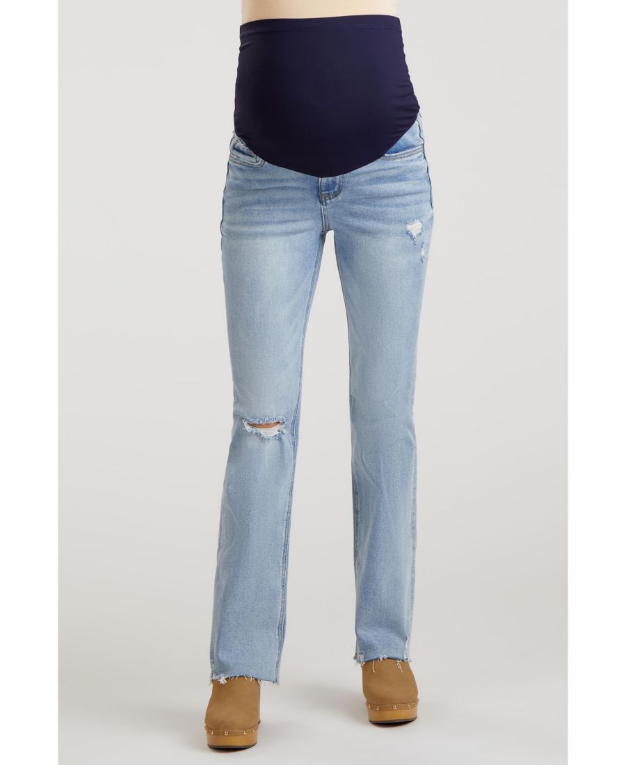 

Светло-голубые джинсы-клеш для беременных Pinkblush, Blue