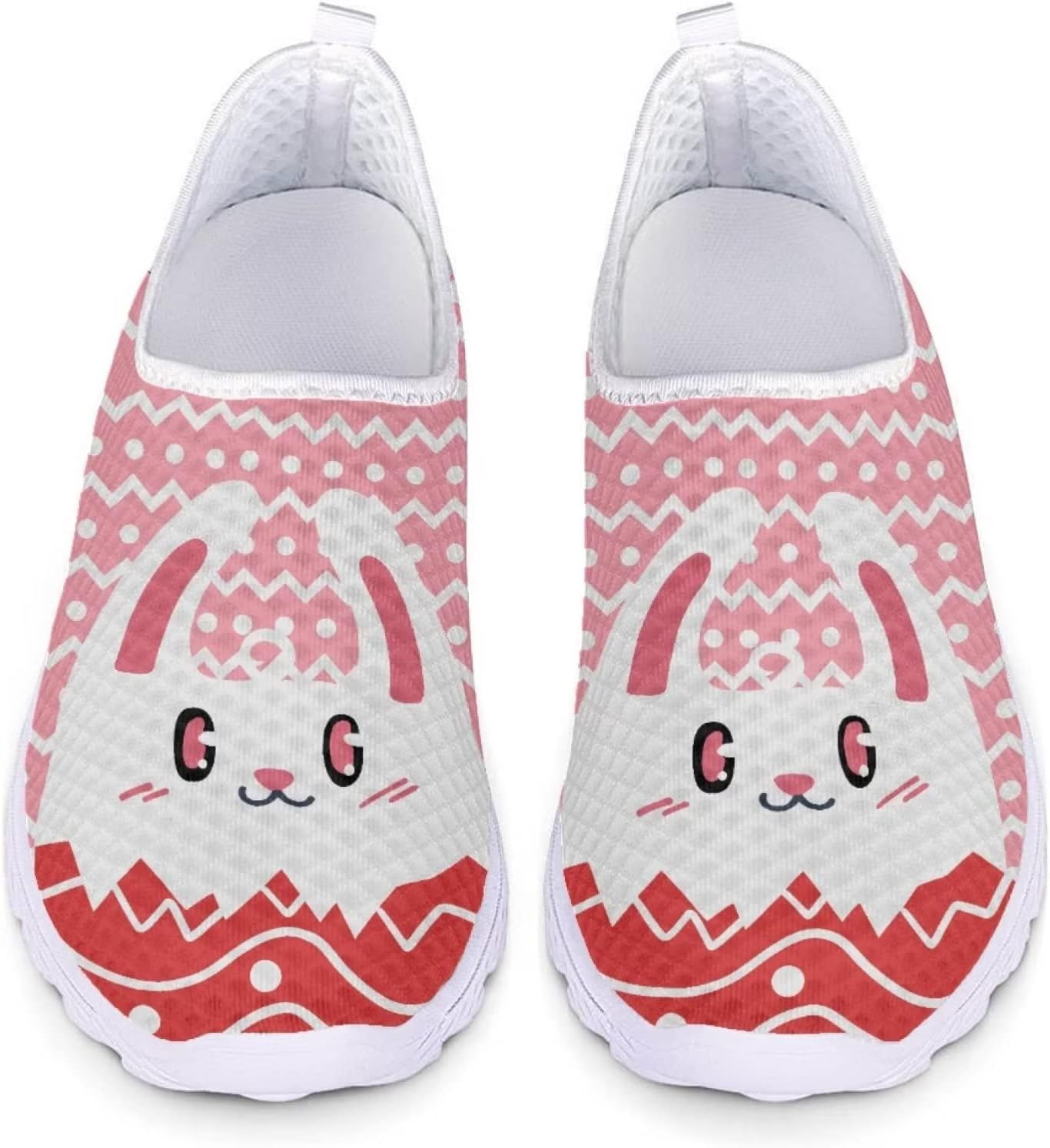 

Кеды Belidome Slip On Clipper для женщин и мужчин, повседневная комфортная обувь для ходьбы и бега, Cartoon Egg Rabbit