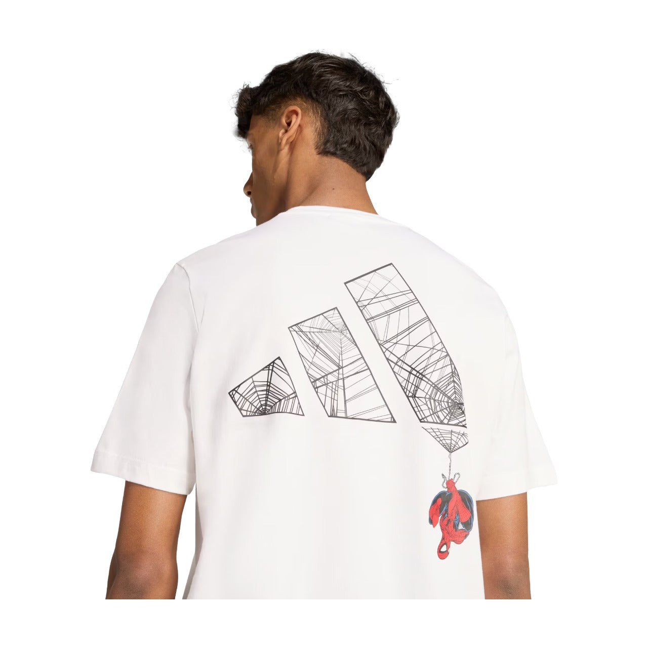 Футболка Adidas Marvel Web Logo 'Spider-Man White' — фото 3