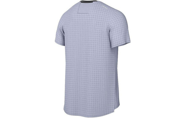 Футболка Men's Nike Solid Color Plaid Round Neck Pullover Breathable Short Sleeve Blue T-Shirt, синий — фото 2