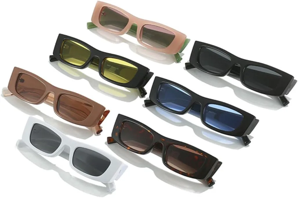 

Ретро маленькие прямоугольные солнцезащитные очки-гелевые очка для женщин, градиентные оттенки, защита от УФ-излучения UV400, модные сине-желтые UUPTTPL, Black Yellow