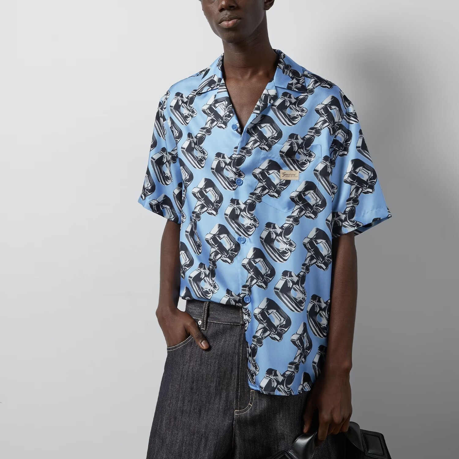 Мужская рубашка Gucci, синий — фото 3