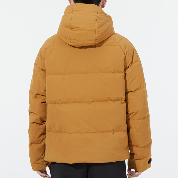 Пуховик Men's adidas Big Baffle Jkt Casual Sports Zipper Cardigan Hooded Down Jacket Turmeric, желтый — фото 4