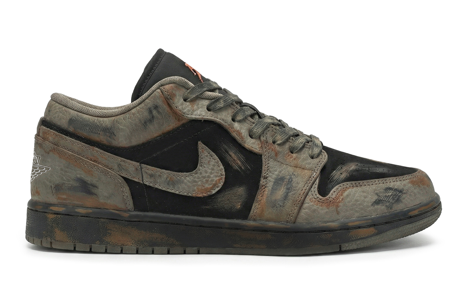 Air 1 811 Manufacturing, Jinling Ancient Sites, износостойкие низкие винтажные баскетбольные кроссовки Unisex Jordan, черный желтый зеленый — фото 4
