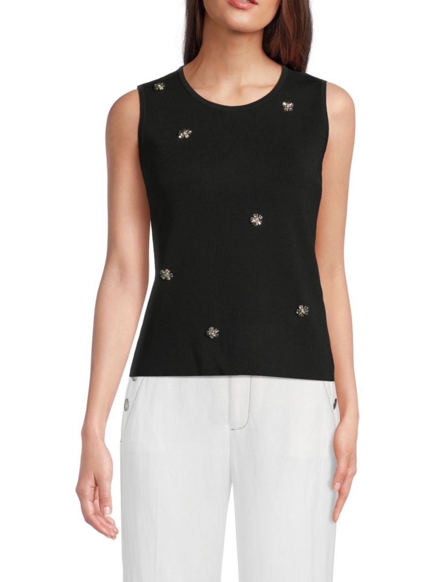 

Украшенная трикотажная майка без рукавов Karl Lagerfeld Paris, черный