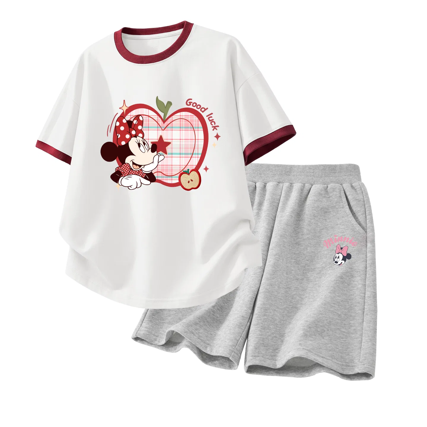 Детский спортивный костюм Casual Sportswear 2 Piece Set Disney, Apple Garnet Red+Eye-Catching K Gray