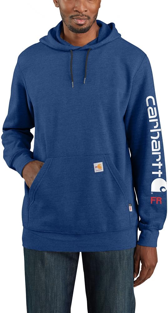 

Толстовка Carhartt Men's Flame Resistant Force Loose Fit Midweight с логотипом на рукаве, Lakeshore