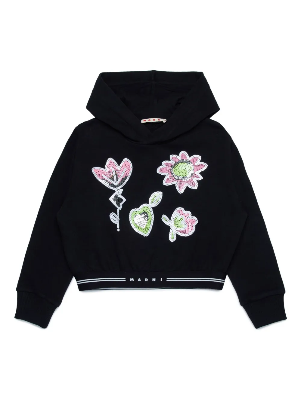 

Худи с пайетками Marni Kids, черный