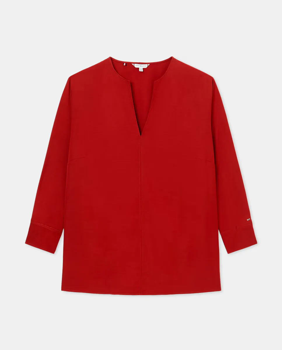 

Женская рубашка с V-образным вырезом и длинными рукавами Tommy Hilfiger, розовый