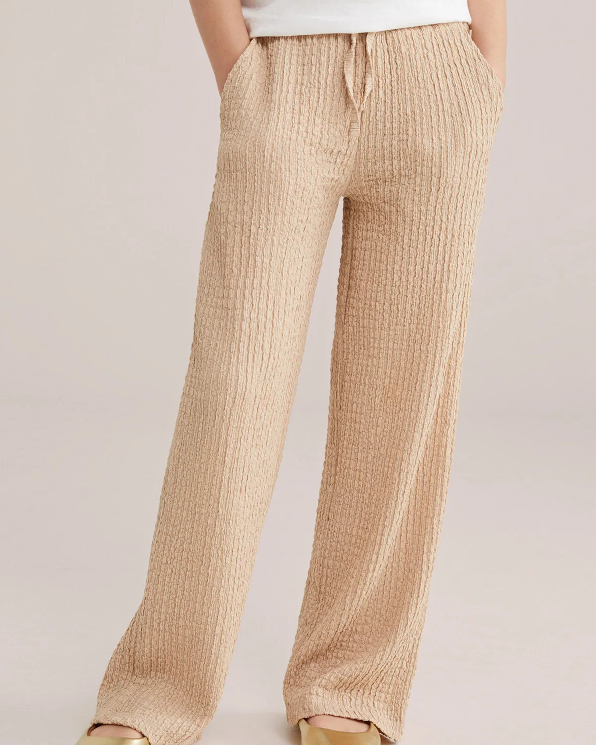 Брюки свободного кроя We Fashion, Camel — фото 3