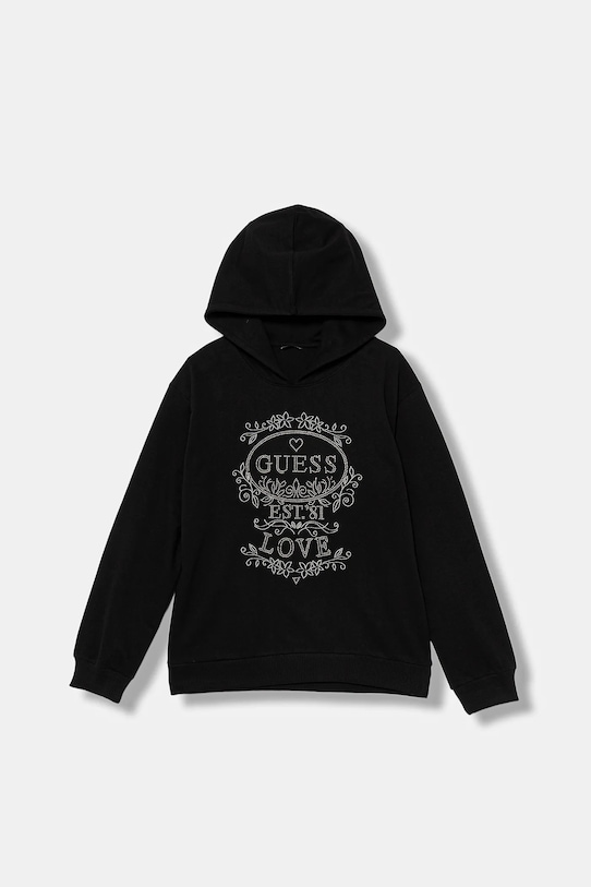 

Детская хлопковая толстовка Guess, черный