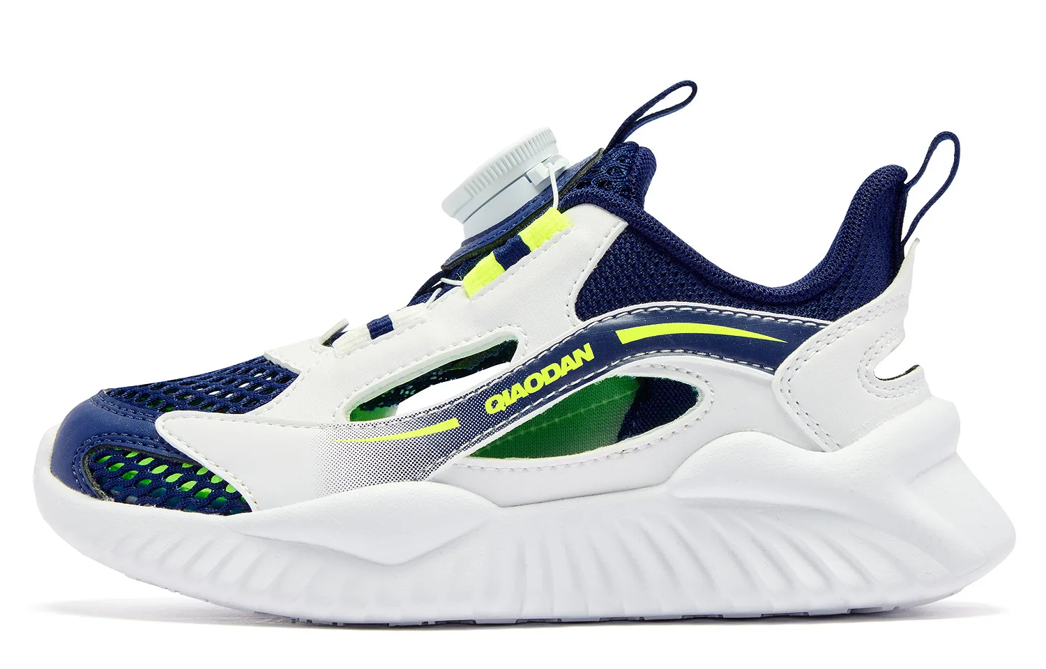 QIAODAN Удобные износостойкие дышащие детские кроссовки для бега низкие Satin Blue/Jordan White