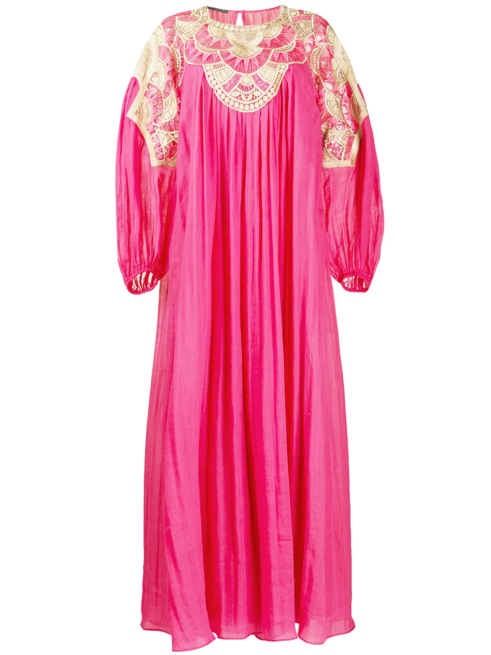 

Платье с вышивкой и жатым эффектом Alberta Ferretti, розовый