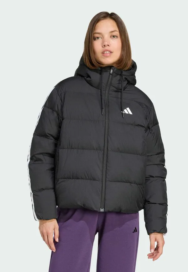 Пуховая куртка essentials climawarm stripes с капюшоном Adidas Sportswear, Black