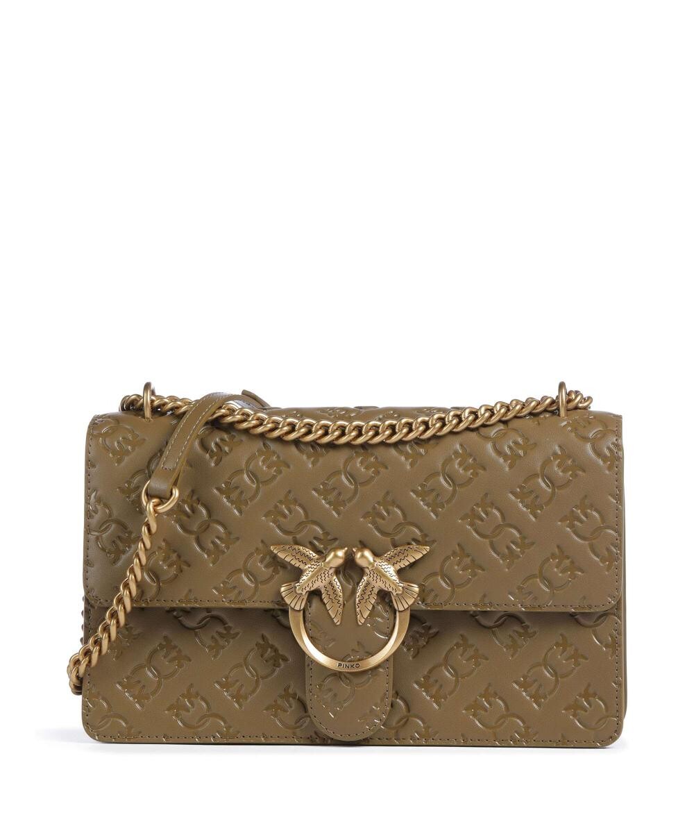 

Классическая сумка через плечо Love one из тисненой кожи Pinko, зеленый