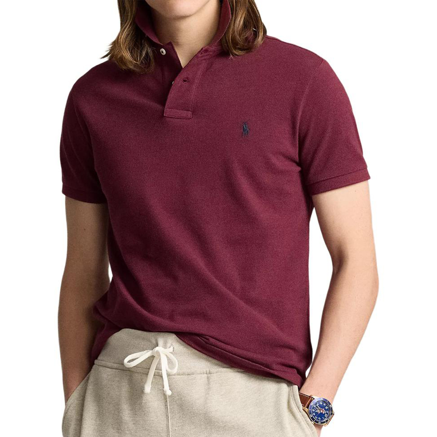 Поло с вышитой лошадкой Polo Pony Polo Ralph Lauren, Burgundy — фото 3