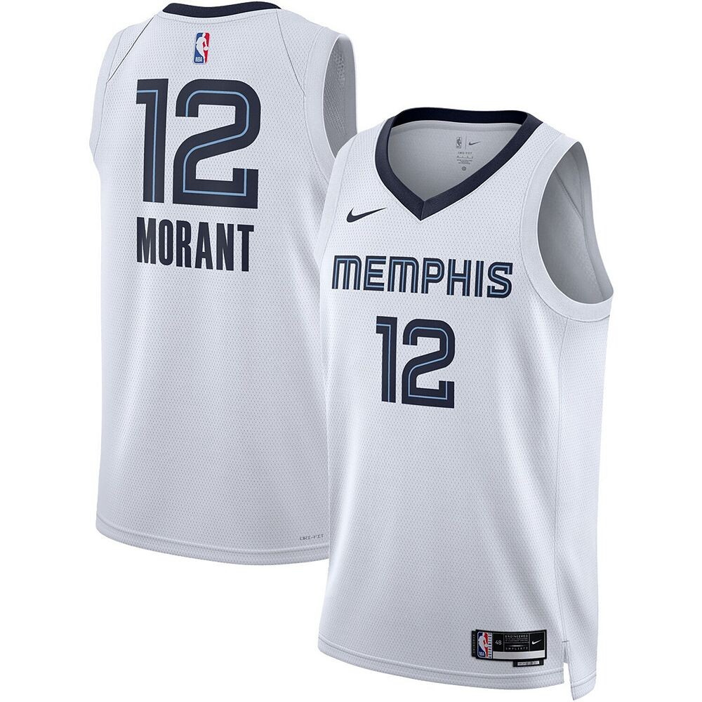 Джерси унисекс Nike Ja Morant White Memphis Grizzlies 2022/23 Swingman — Association Edition, цвет Grz White — фото 2