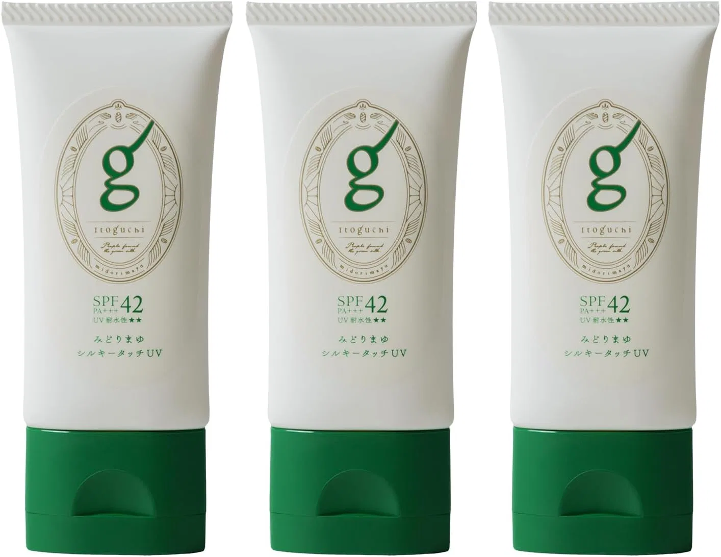 Набор Itoguchi — Солнцезащитный SPF42 PA+++ Silky Touch UV, набор 3 шт. по 30 г